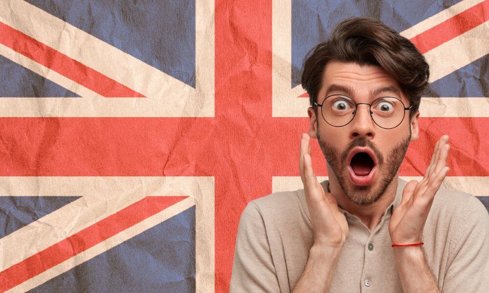 British slang for surprised
